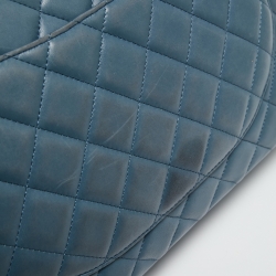 Chanel Blue Quilted Caviar Leather Maxi Classic Double Flap Bag