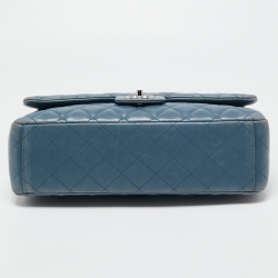 Chanel Blue Quilted Caviar Leather Maxi Classic Double Flap Bag