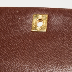 Pre Owned Chanel Brown Leather Kelly Top Handle Bag