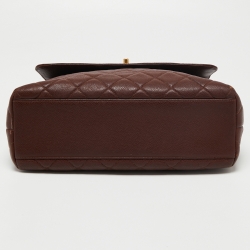 Pre Owned Chanel Brown Leather Kelly Top Handle Bag