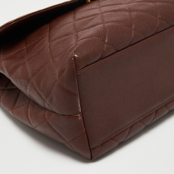 Pre Owned Chanel Brown Leather Kelly Top Handle Bag