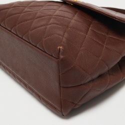 Pre Owned Chanel Brown Leather Kelly Top Handle Bag