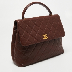 Pre Owned Chanel Brown Leather Kelly Top Handle Bag
