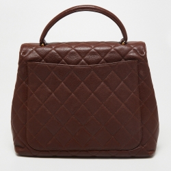 Pre Owned Chanel Brown Leather Kelly Top Handle Bag