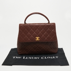 Pre Owned Chanel Brown Leather Kelly Top Handle Bag