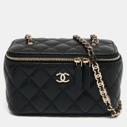 مملوكة مسبقًا Chanel Black Caviar Leather Small CC Vanity Case Bag