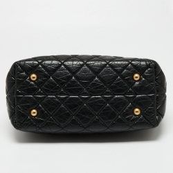 Pre Owned Chanel Black Quilted Crinkled Leather Reissue 2.55 Grand Shopping Bag