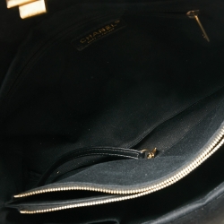Pre Owned Chanel Black Quilted Crinkled Leather Reissue 2.55 Grand Shopping Bag