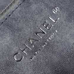 Pre Owned Chanel Cream/Grey Python Jumbo XL Flap Bag