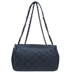 مملوكة مسبقًا Chanel Black CC Lambskin Quilted Flap Shoulder Bag