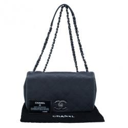 مملوكة مسبقًا Chanel Black CC Lambskin Quilted Flap Shoulder Bag