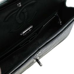 Pre Owned Chanel Dark Green Alligator Medium Classic Double Flap Bag