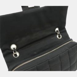 Pre Owned Chanel Black Quilted Nylon Flap Bag 