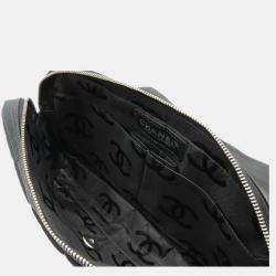 Pre Owned Chanel Black Quilted Nylon Flap Bag 