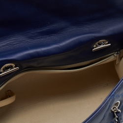 Pre Owned Chanel Blue Quilted Leather Large Shopping Tote