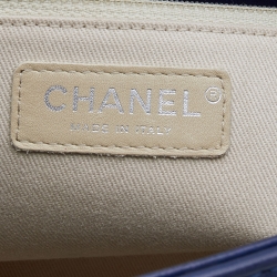 Pre Owned Chanel Blue Quilted Leather Large Shopping Tote