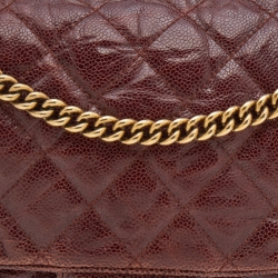 Pre Owned Chanel Brown Quilted Glazed Caviar Leather Jumbo Crave Easy Flap Bag
