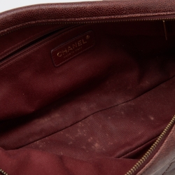 Pre Owned Chanel Brown Quilted Glazed Caviar Leather Jumbo Crave Easy Flap Bag