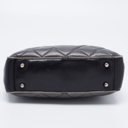 Pre Owned Chanel Grey/Black Quilted Leather Small Ballerine Camera Case Bag