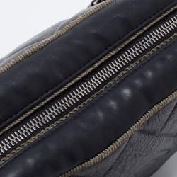Pre Owned Chanel Grey/Black Quilted Leather Small Ballerine Camera Case Bag