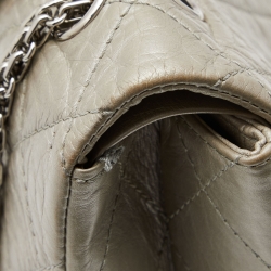 Pre Owned Chanel Metallic Silver Quilted Leather Reissue 2.55 Classic 227 Flap Bag