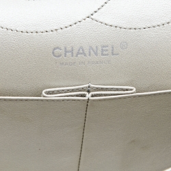 Pre Owned Chanel Metallic Silver Quilted Leather Reissue 2.55 Classic 227 Flap Bag