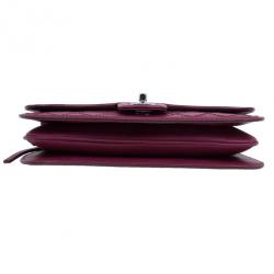 Pre Owned Chanel Red Leather Double Stitch Shoulder Bag