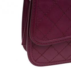 Pre Owned Chanel Red Leather Double Stitch Shoulder Bag