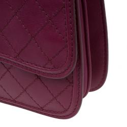 Pre Owned Chanel Red Leather Double Stitch Shoulder Bag