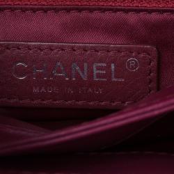 Pre Owned Chanel Red Leather Double Stitch Shoulder Bag