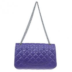 Pre Owned حقيبة يد بغطاء شانيل ريسو 2.55 جلد خروف بنفسجي مبطن