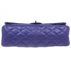 Pre Owned حقيبة يد بغطاء شانيل ريسو 2.55 جلد خروف بنفسجي مبطن