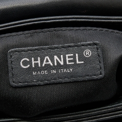 Pre Owned Chanel Black Quilted Leather Accordion Flap Bag