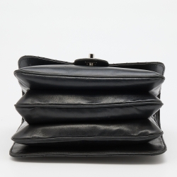 Pre Owned Chanel Black Quilted Leather Accordion Flap Bag