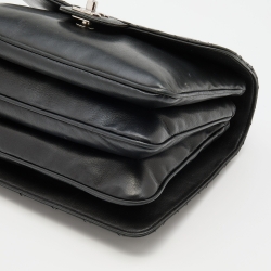 Pre Owned Chanel Black Quilted Leather Accordion Flap Bag