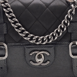 Chanel Grey Quilted Leather Bombay Back to School Messenger Bag