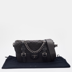 Chanel Grey Quilted Leather Bombay Back to School Messenger Bag