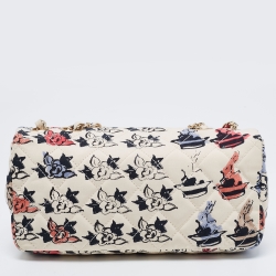 Pre Owned Chanel  Multicolor Floral Print Fabric Mini Square Classic Flap Bag 
