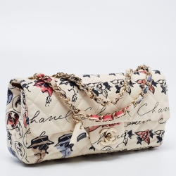 Pre Owned Chanel  Multicolor Floral Print Fabric Mini Square Classic Flap Bag 