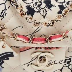 Pre Owned Chanel  Multicolor Floral Print Fabric Mini Square Classic Flap Bag 