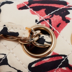 Pre Owned Chanel  Multicolor Floral Print Fabric Mini Square Classic Flap Bag 