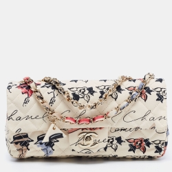 Chanel Multicolor Floral Print Fabric Mini Square Classic Flap Bag