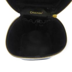 Pre Owned Chanel Black Caviar Leather Vintage Vanity Top Handle Bag 