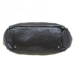 Pre Owned حقيبة يد شانيل بيريتز باريس كبيرة جلد لامعة مبطنة رصاصية