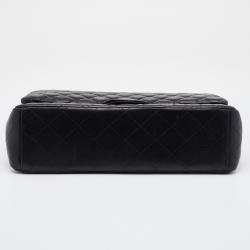 Pre Owned Chanel Black Quilted Leather Maxi Classic Double Flap Bag