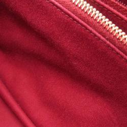 Pre Owned Chanel Red Shearling Top Handle Flap Bag