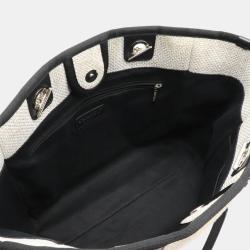 Pre Owned Chanel Black/Grey Canvas Leather Medium Deauville Tote Bag 