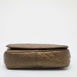 Pre Owned Chanel Bronze Quilted Leather Istanbul Accordion Flap Bag