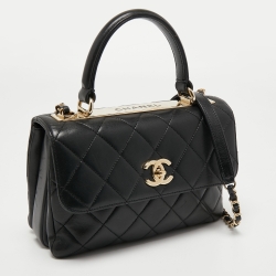 مملوكة مسبقًا Chanel Black Quilted Leather Small Trendy CC Top Handle Bag