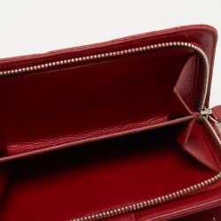 Chanel Red Quilted Leather CC French Wallet